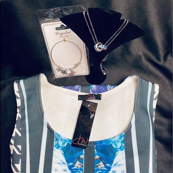 BNWT Beautiful ‘JustWear’ Form Fitting Midi Sleeveless Dress by JW, Size 12 - Picture 8 of 10